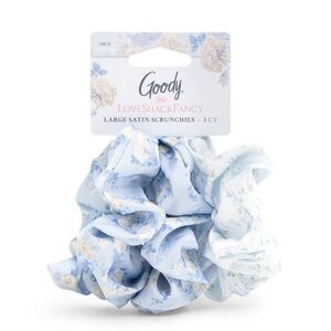 LoveShackFancy Large Satin Scrunchies - Blue Floral
